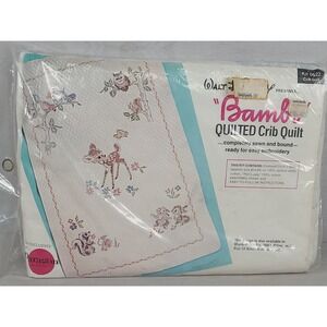 Vintage Walt Disney Bambi Quilted Crib Quilt Kit 0522 Paragon Needlecraft USA